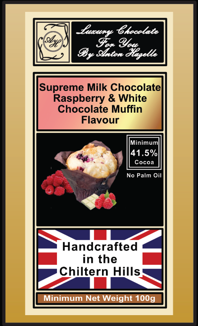 41.5% Supreme Milk Chocolate Raspberry & White Chocolate Muffin Flavour